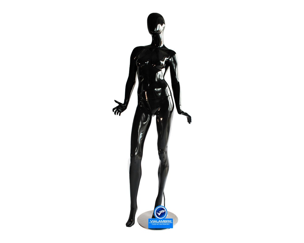 Maniqui dama androide manos abiertas negro 1