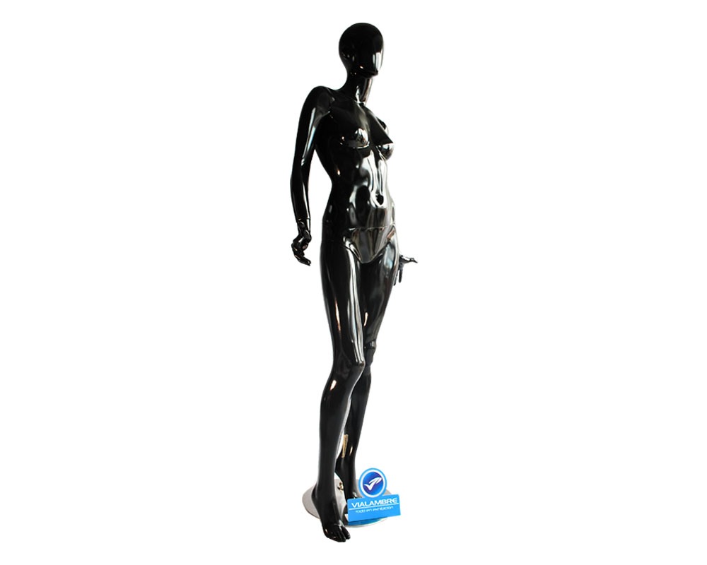 Maniqui dama androide manos abiertas negro