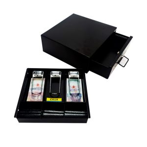 Caja menor negra con gaveta