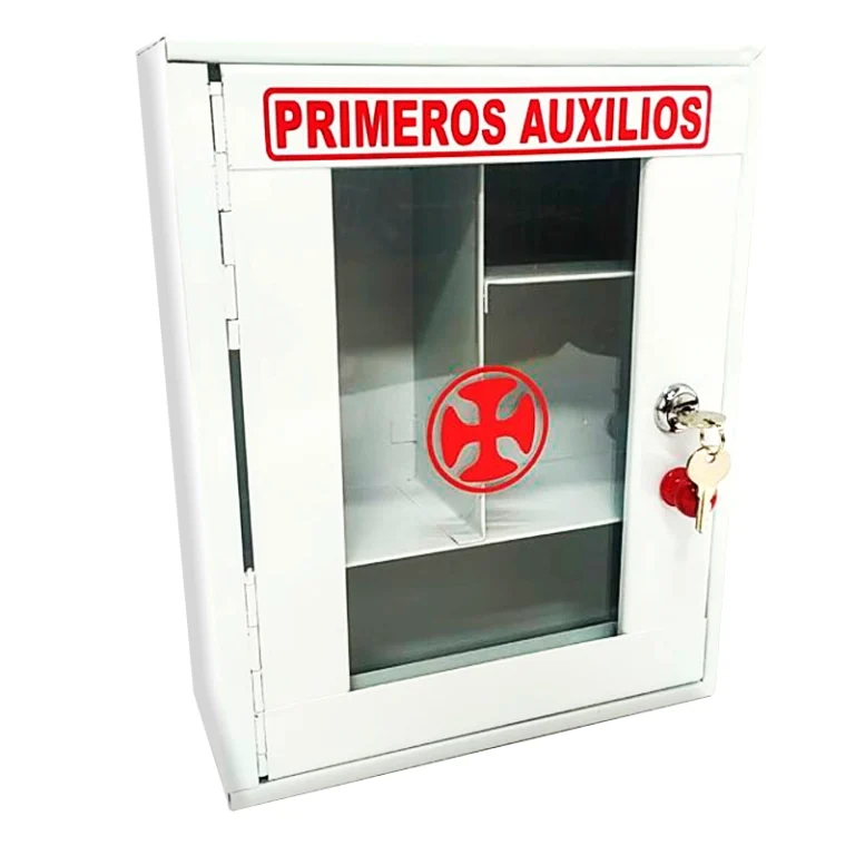 Botiquín metalico blanco de primero auxilios