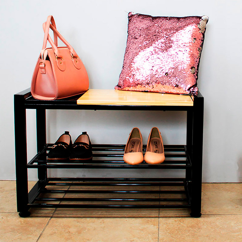 02 36717 Butaco Zapatero 3 niveles madera