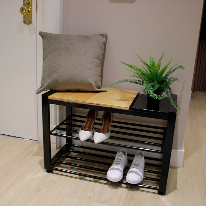 03 36717 Butaco Zapatero 3 niveles madera