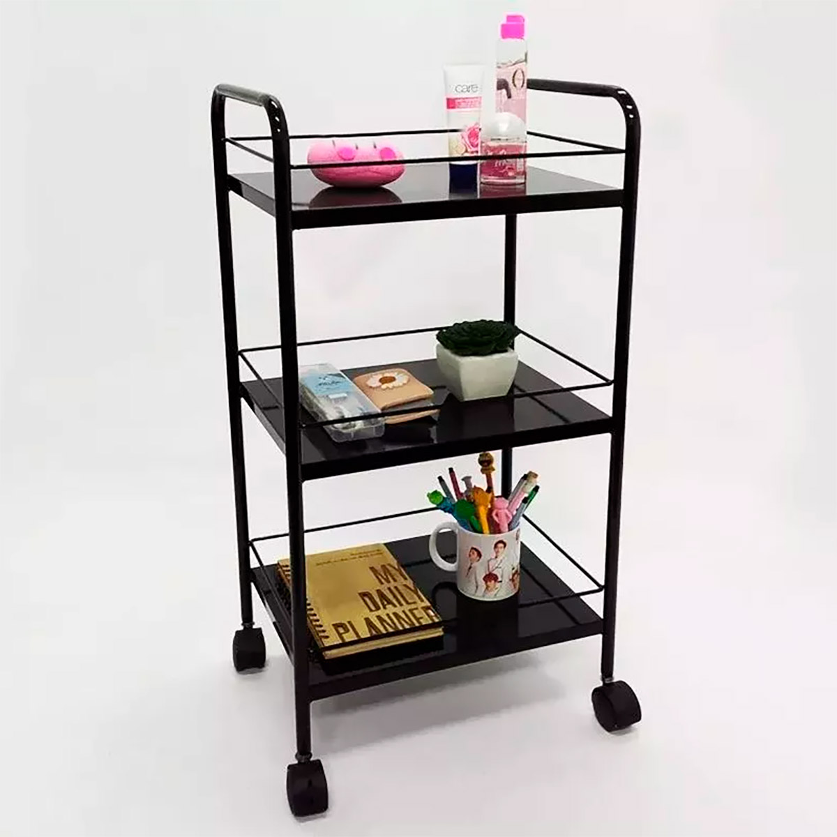 Mesa auxiliar con ruedas pequeña 3 entrepaños