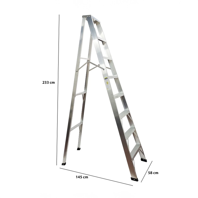 Escalera tipo tijera 8 pasos Aluminio sencilla
