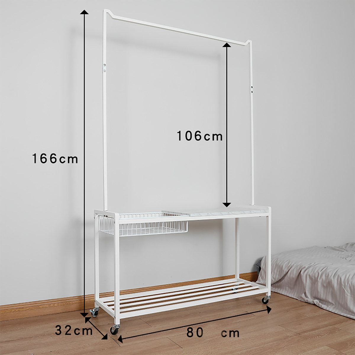 4 42059 001 PERCHERO MEDIANO 80X166X33 ZAP E BLANCO