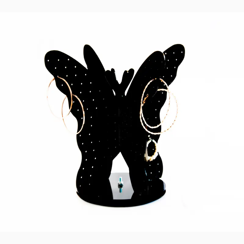 Acrílico aretes mariposa grande giratoria
