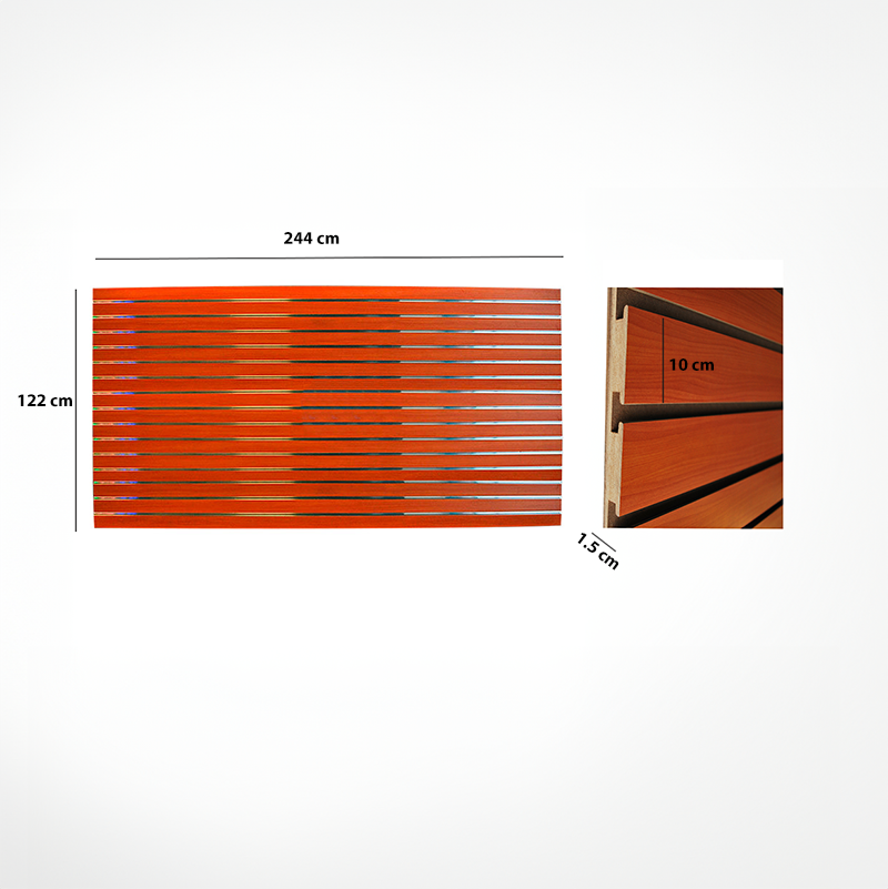 Panel ranurado madera con perfiles