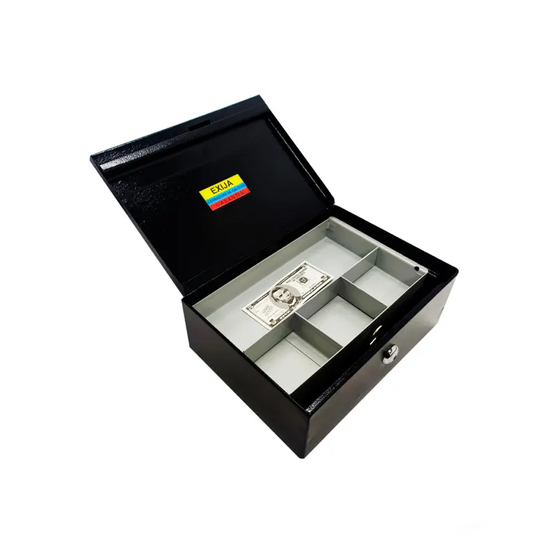 Caja menor con tapa negra metálica mediana