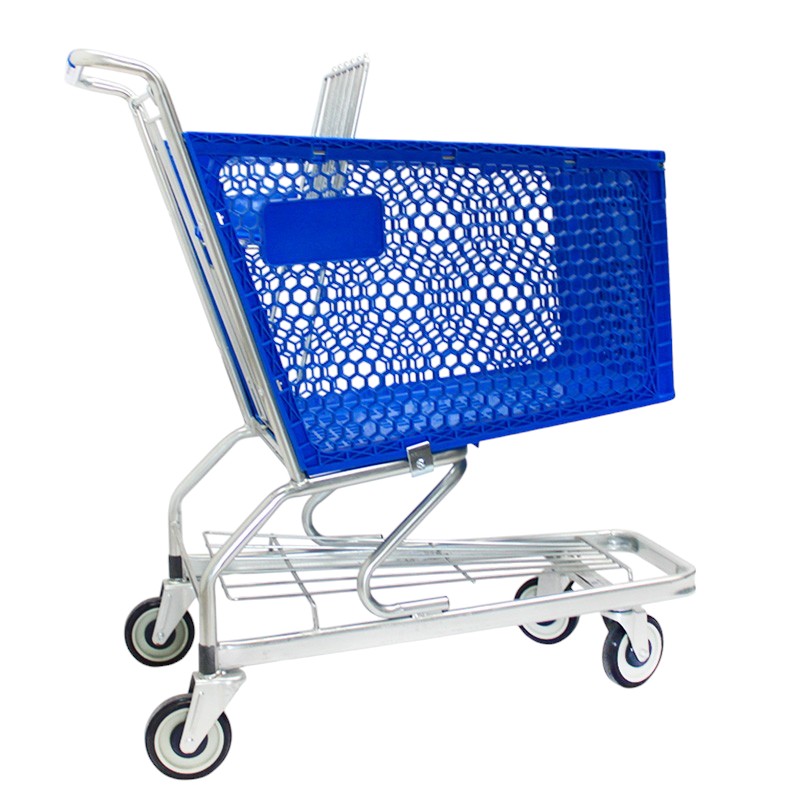 Carro De Supermercado Plastico Azul Ref Photoroom
