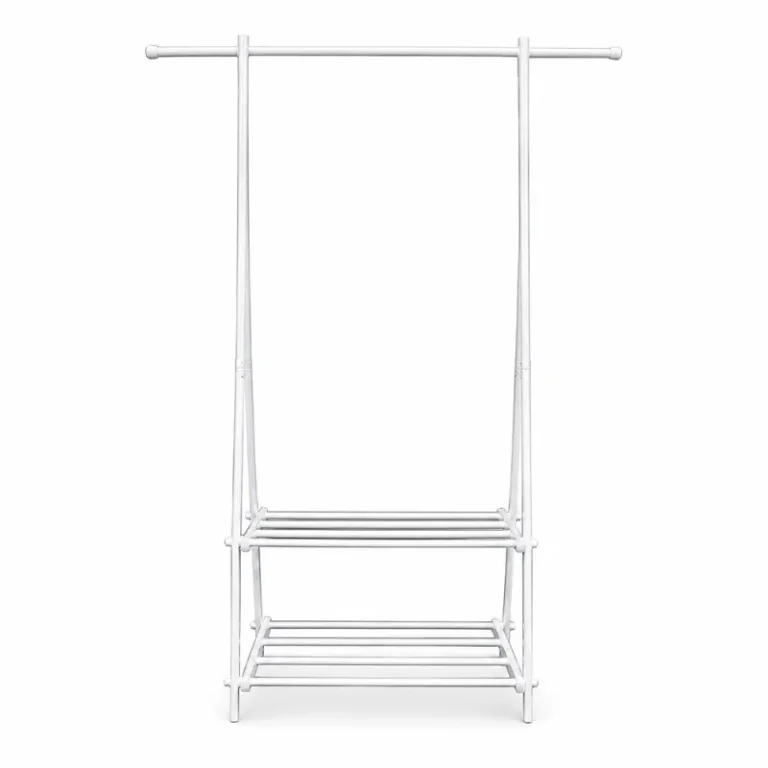Exhibidor en A para ropa y accesorios blanco