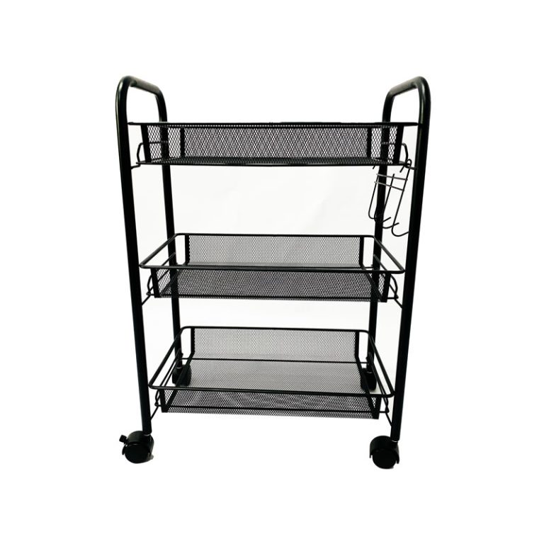 Carro organizador metálico pequeño negro