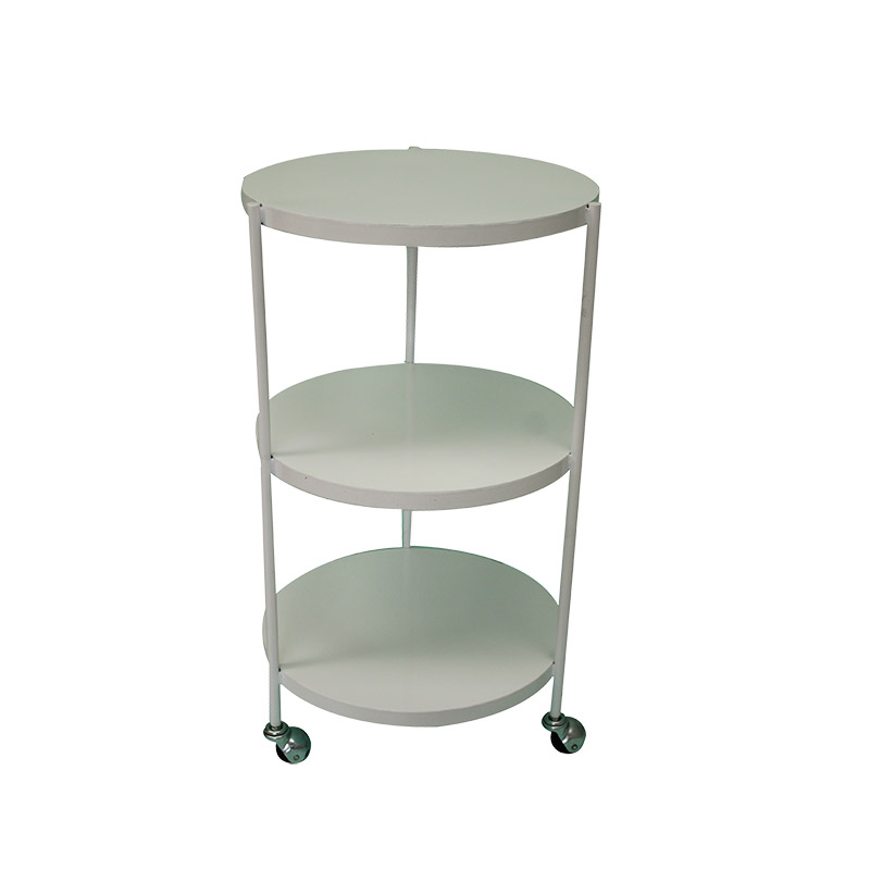 Mesa auxiliar circular con ruedas