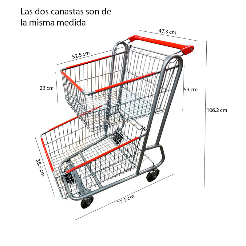 carro doble canasta mediano