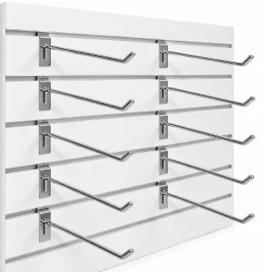 Rack Interline para Panel Ranurado de 30 cm Cromado x 10 Unidades