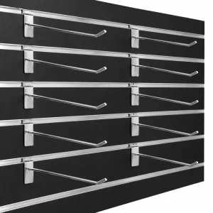 Rack Interline Para Panel Ranurado De 10 Cm Cromado X 10 Unidades