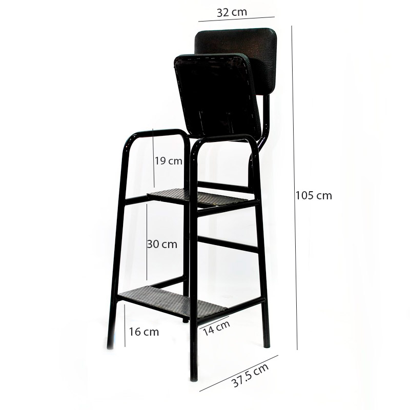 silla escalera tapizada de lado