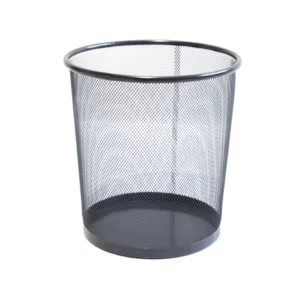 Papelera metálica gris