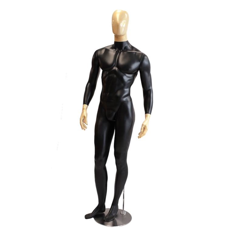 Maniquí Hombre Negro Dorado