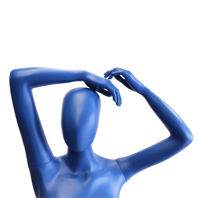 Maniquí fibra de vidrio mujer azul