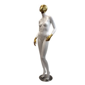 Maniquí Mujer Blanco Dorado