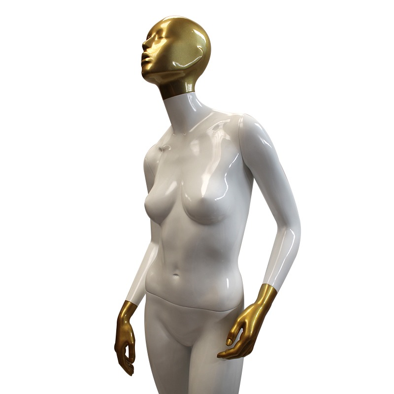 45294 Maniqui dama androide bicolor blanco dorado 2