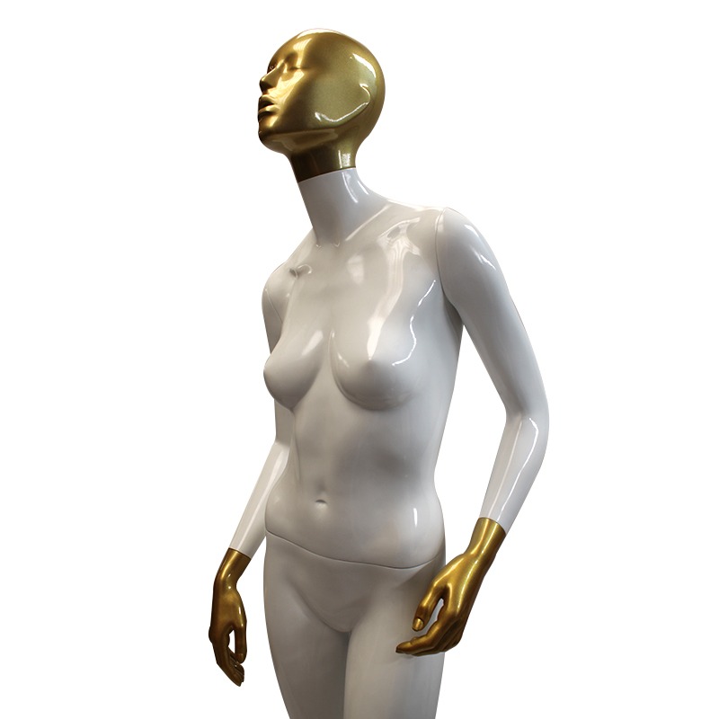 45294 Maniqui dama androide bicolor blanco dorado 2