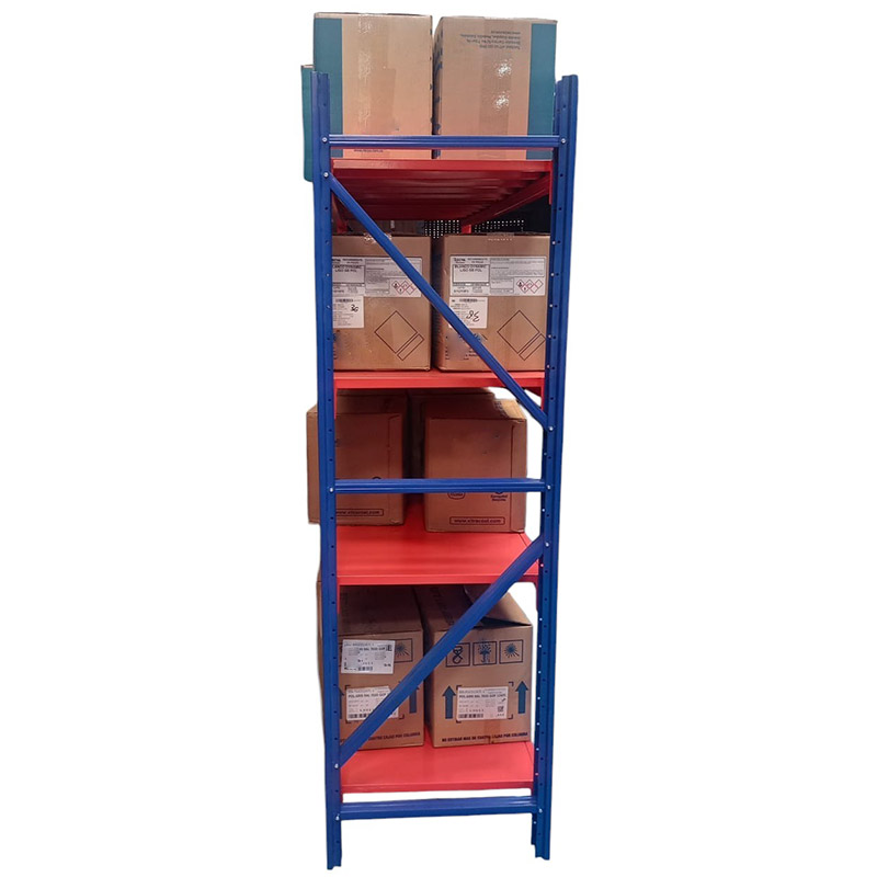 Estanteria semipesada 4 niveles desmontable azul con naranja
