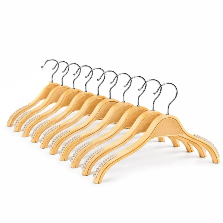 gancho de madera para ropa antideslizante x 10 unidades vialambre